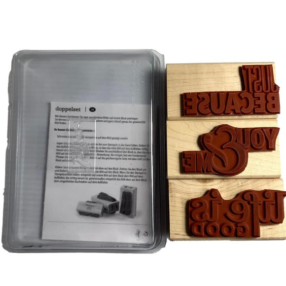 Stampin Up Text and Texture 6 Double Mounted Stamp - Picture 1 of 3